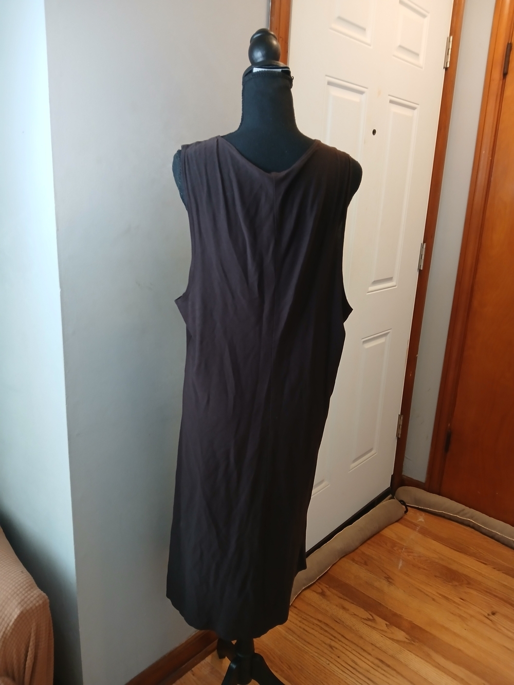 Eileen Fisher Brown Twist-Front V-Neck Maxi Dress Women's Size L - Picture 6 of 8